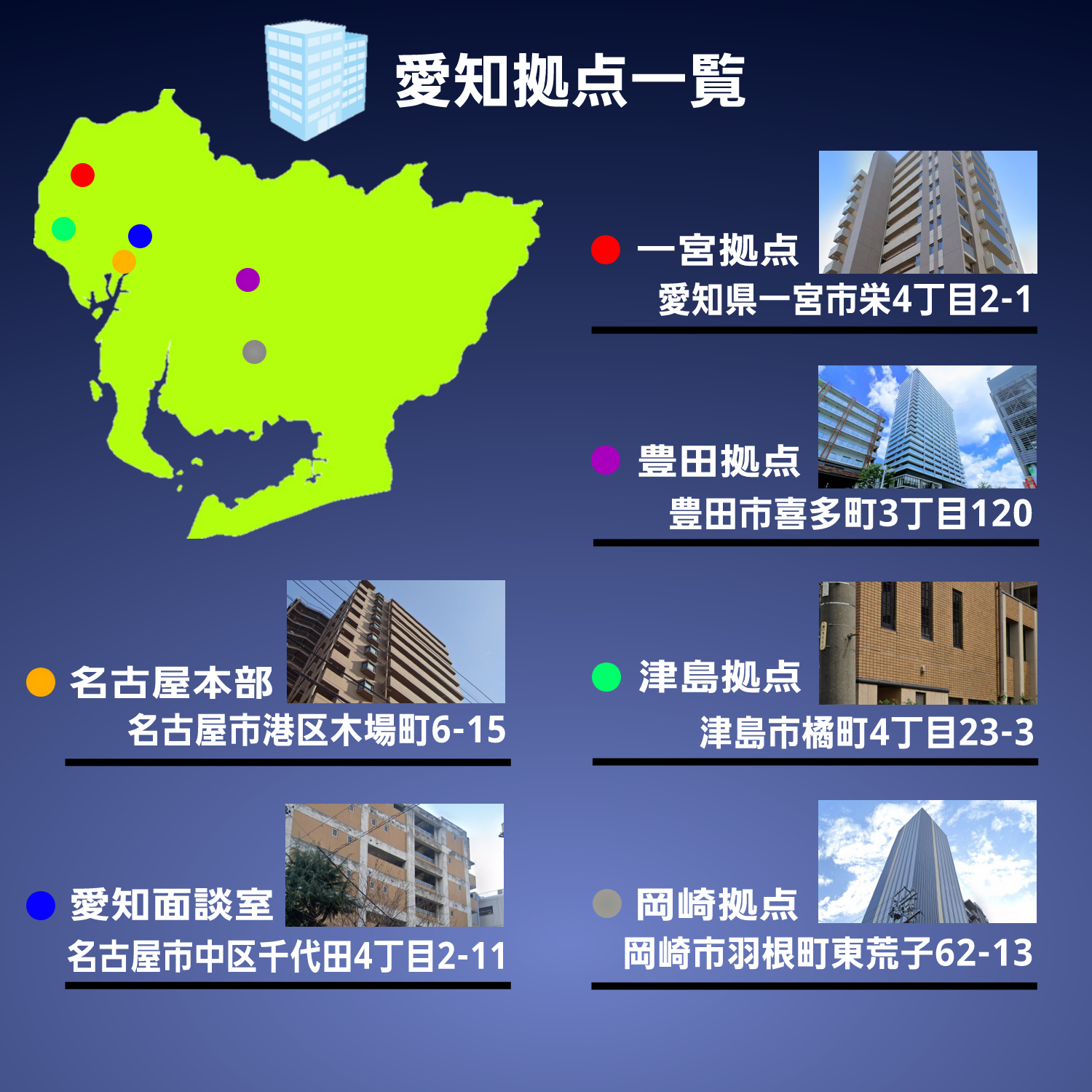 愛知の拠点一覧