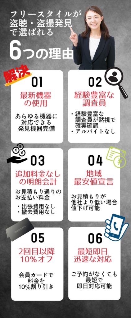フリースタイルの盗聴盗撮発見が選ばれる理由