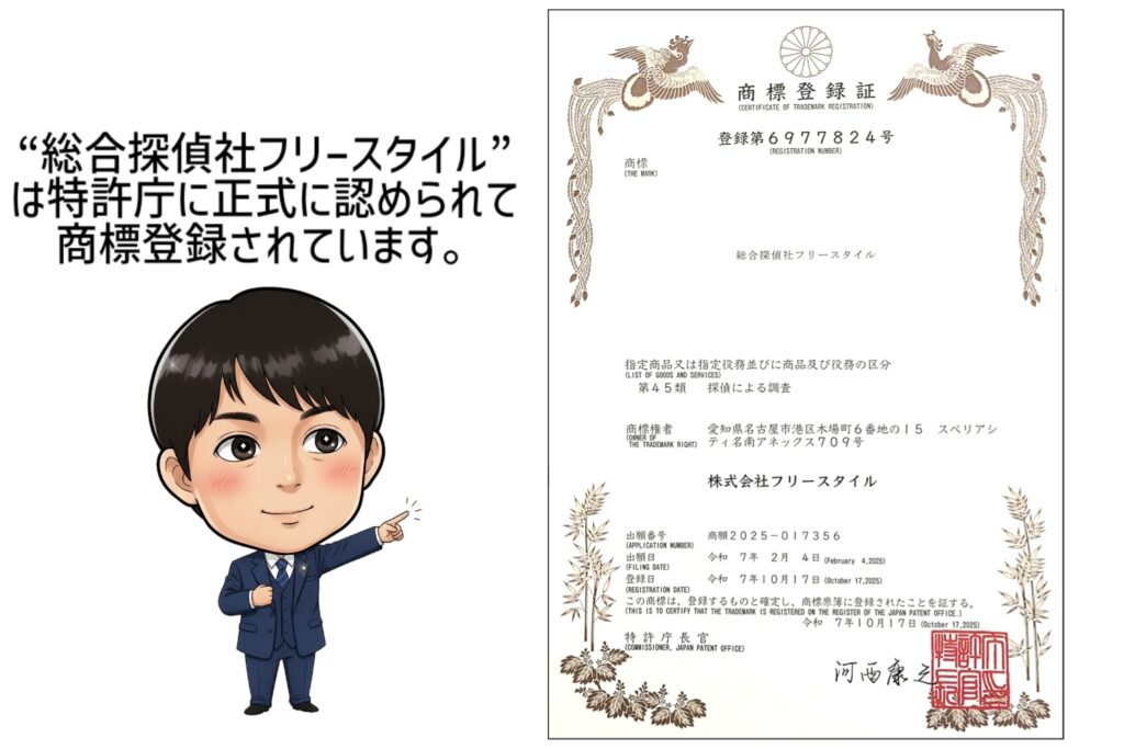 総合探偵社フリースタイルの商標登録証