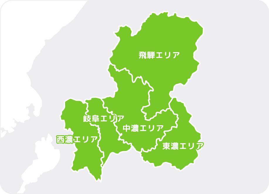岐阜県全域のエリアイラスト
