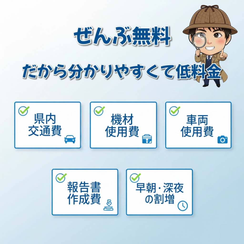 浮気調査の経費無料